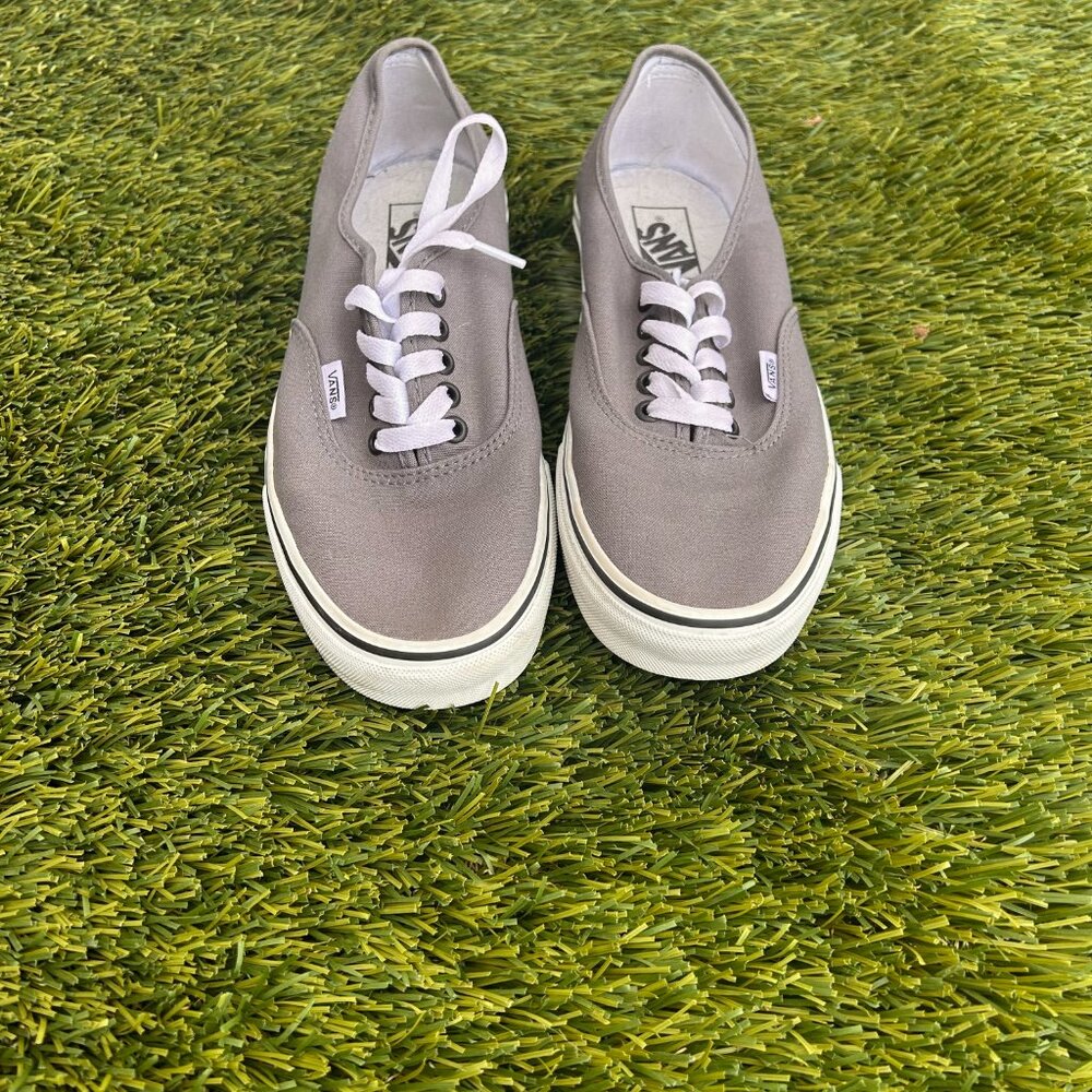 Vans Pewter Gray Black White Lace Up Sneaker Skater Shoes Mens 9 Women's 10.5 - Picture 2 of 5